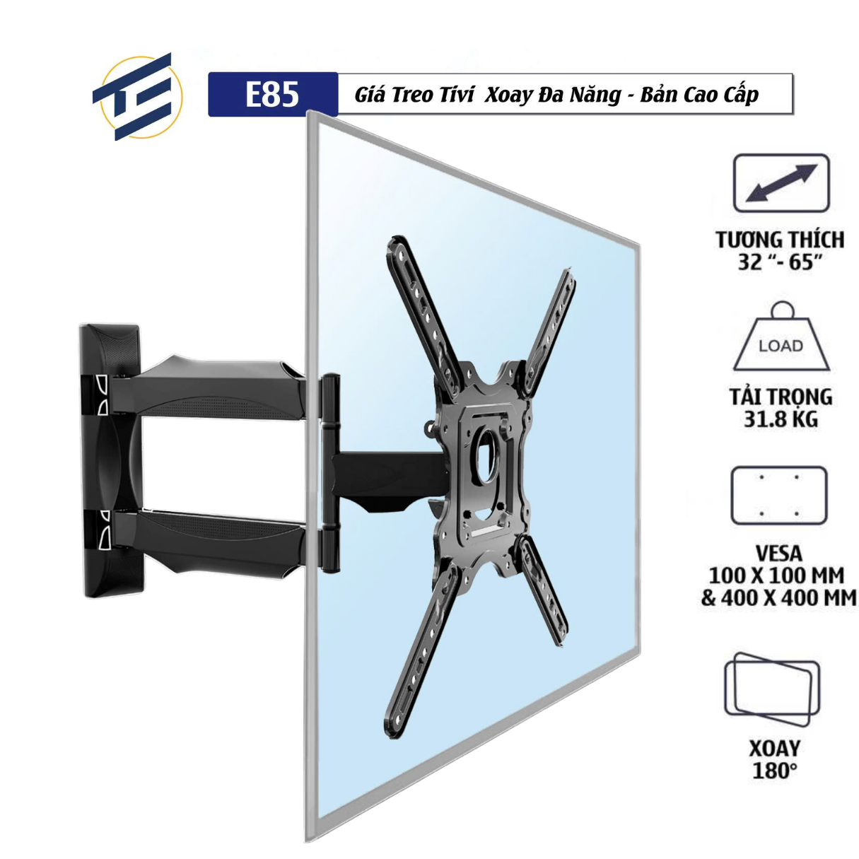Giá treo tivi Ergotek E85 Khung treo tivi xoay đa năng E85 từ 32 đến 65 inch _ TH Lee