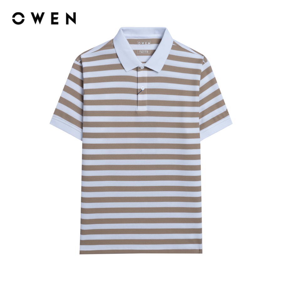 OWEN - Áo polo ngắn tay Body Fit APV243800 màu Be chất liệu CVC Spandex
