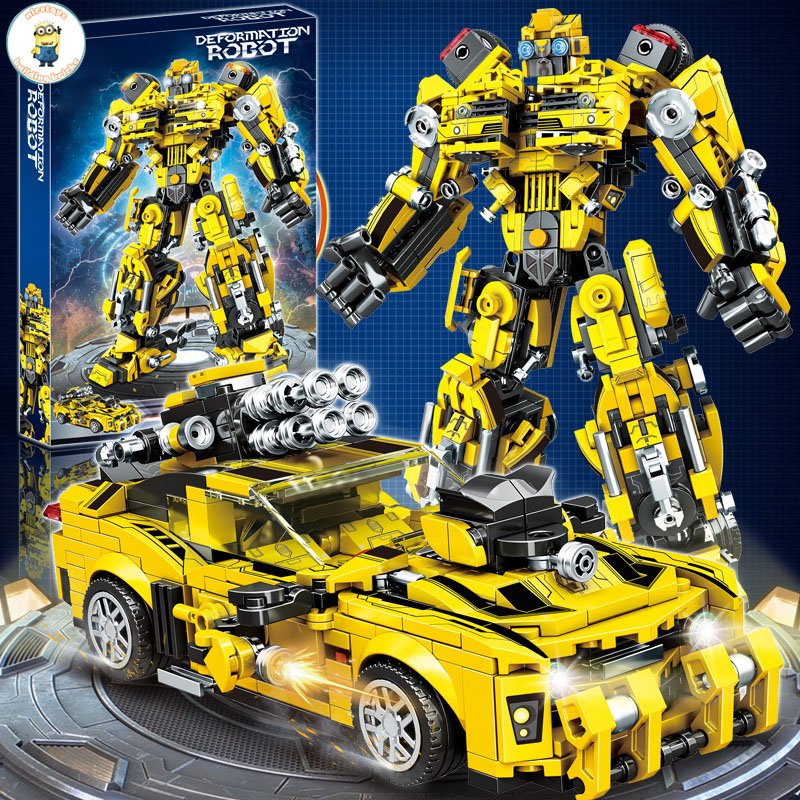 Đồ Chơi Lắp Ráp Kiểu Lego Mô Hình Robot Transformers Đại Chiến Optimus Prime Và Bumblebee Với 800+PC