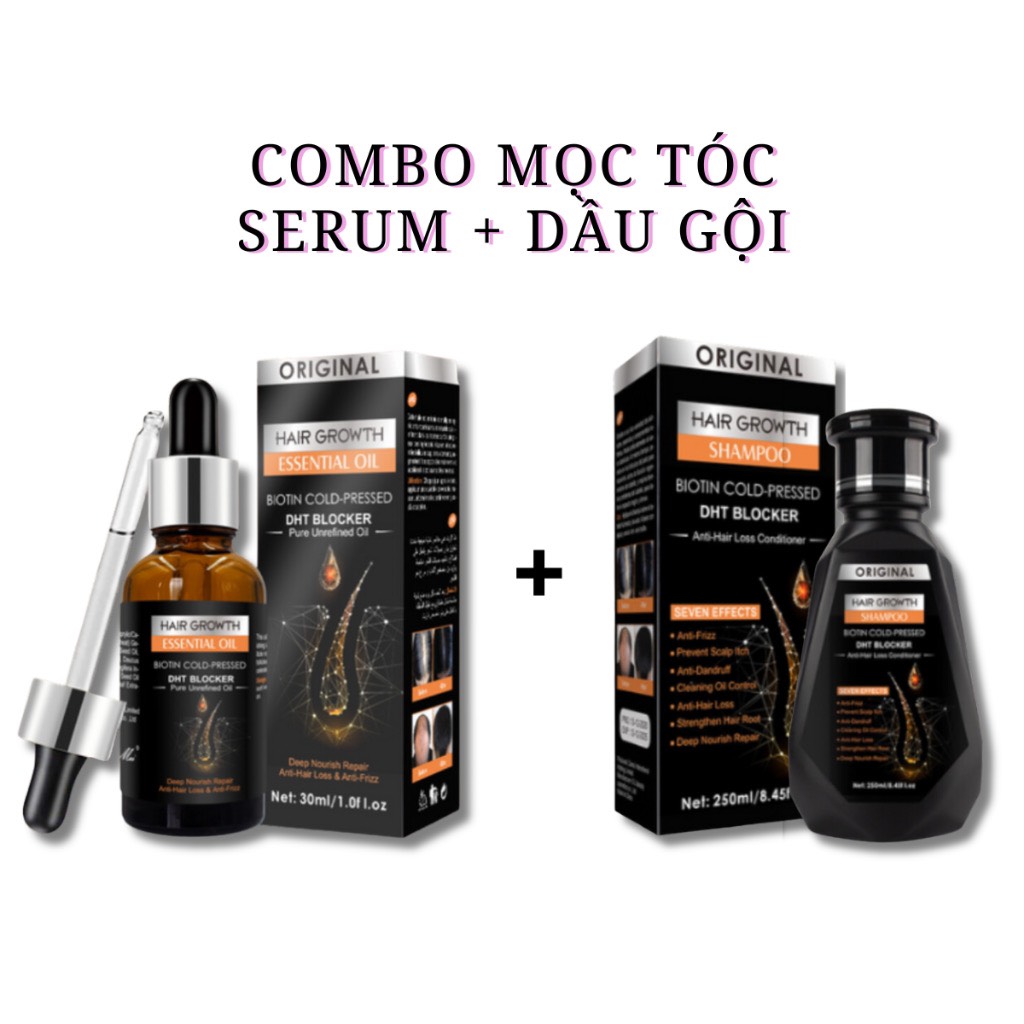 Combo dầu gội DHT chai 250ml + Serum DHT 30ml giúp mọc tóc chống rụng tóc