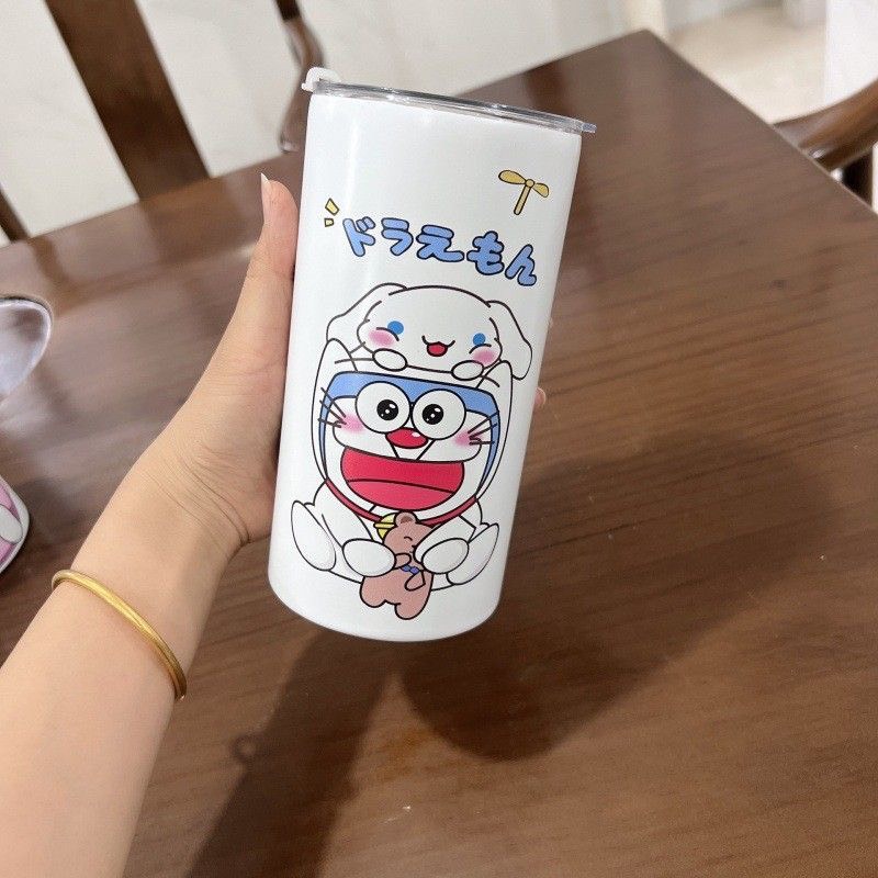 [ 600ml ] Ly giữ nhiệt Americano Doraemon Gấu dâu Lotso Kuromi gấu Pooh inox 304 an toàn chống gỉ ca