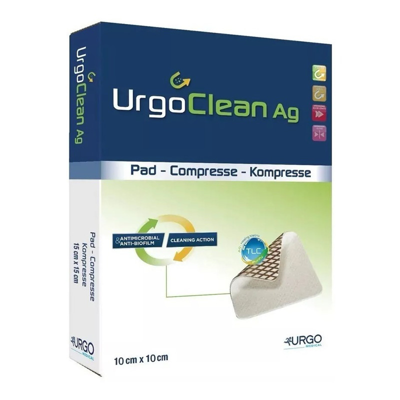 Gạc Urgoclean Ag Giúp Chống Lại Nhiễm Khuẩn Cục Bộ Kt 10X10Cm