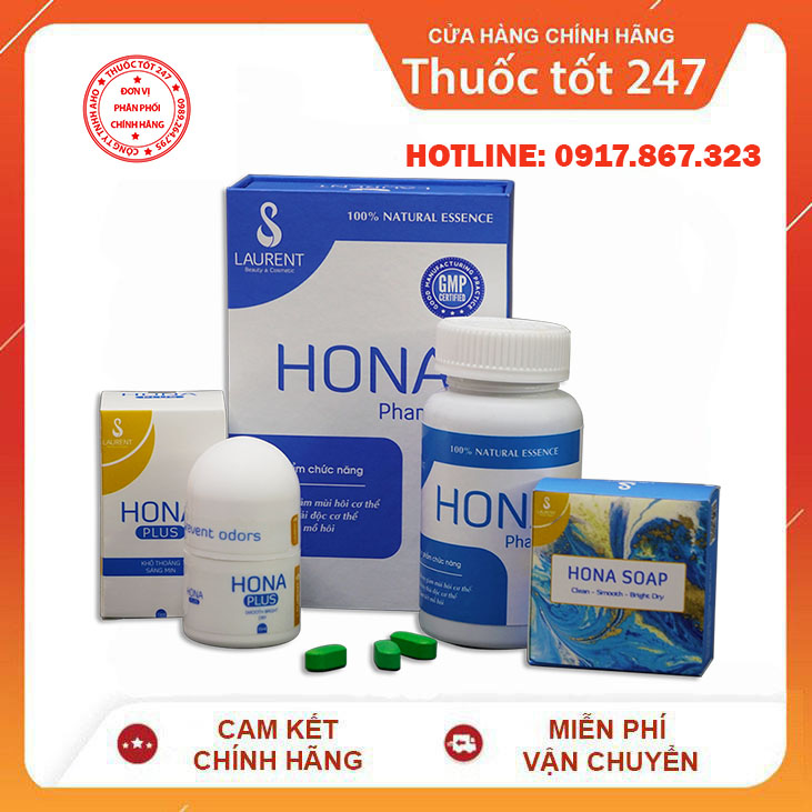 COMBO BỘ 3 SẢN PHẨM HONA Plus UỐNG - XỊT CHỐNG HÔI CHÂN - HÔI NÁCH HONA