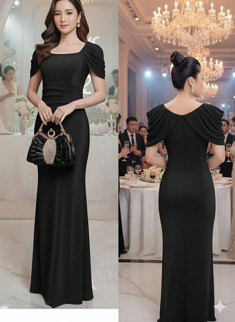 Đầm Dạ Hội Tay Xếp Ly Sang Trọng - Glady G292 - Đầm Ôm Body Dự Tiệc Phối Xếp Ly Tay Áo Cao Cấp