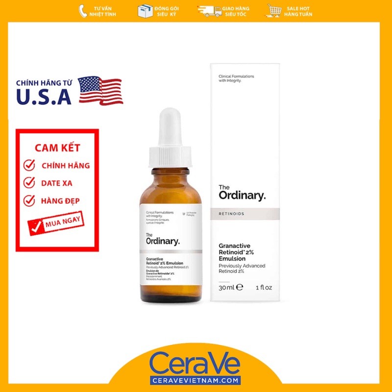 [HCM]Tinh chất chống lão hóa The Ordinary Granactive Retinoid 2% Emulsion ( 30mL )