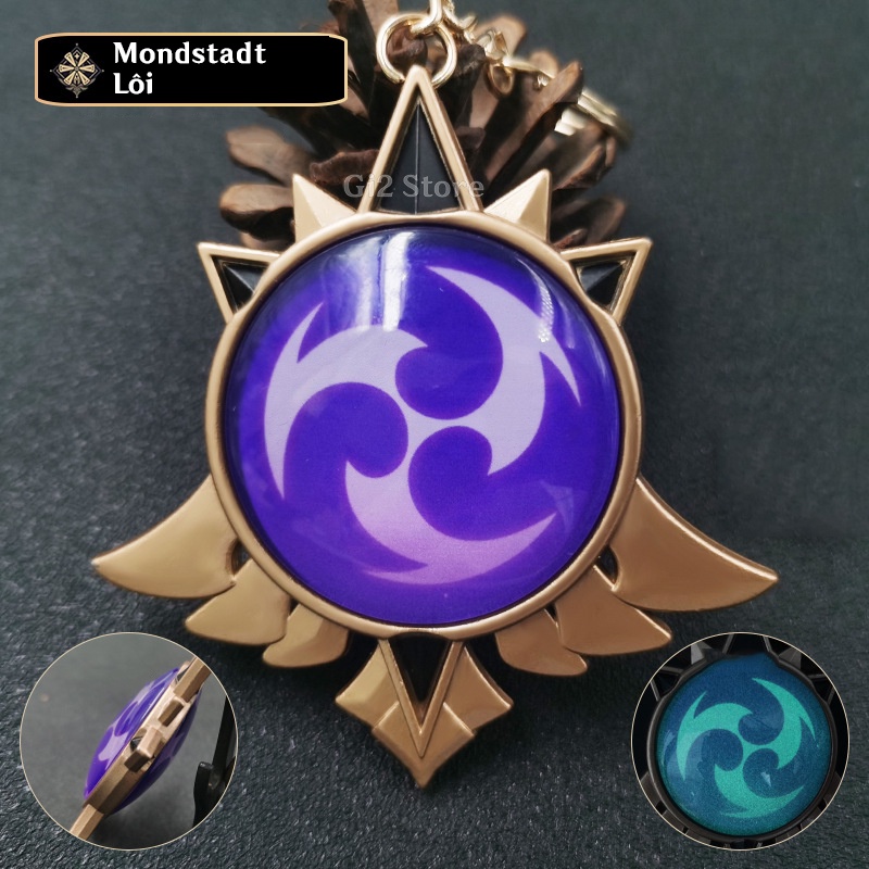 [FONTAINE DẠ QUANG] Móc khóa mô hình Vision Nguyên tố game Genshin Impact: Fontaine Sumeru Inazuma L