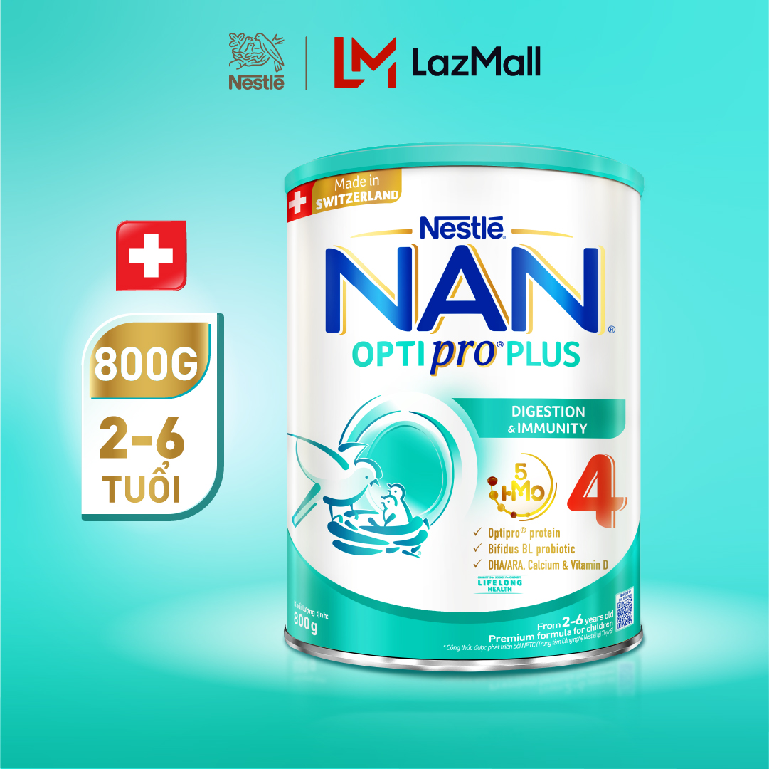 [CHỈ 21-23/4 QUÀ TẶNG MỌI ĐƠN HÀNG SLCH] Sữa bột Nestlé NAN OPTIPRO PLUS 4 với 5HMO xuất xứ Thụy Sĩ 