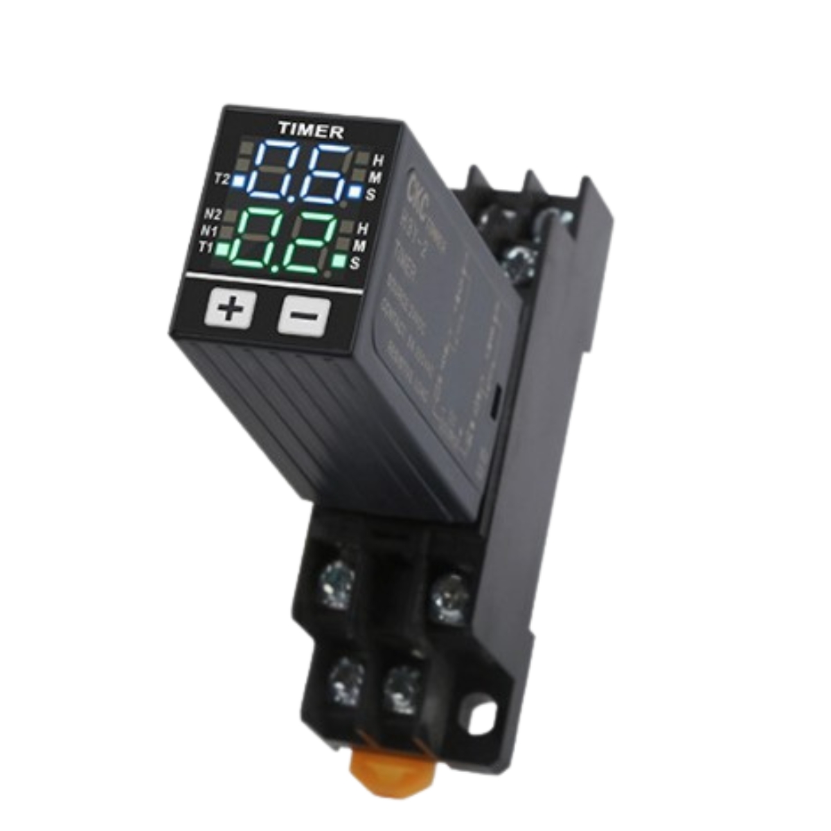 Timer mini H3Y-2 điện tử Rơ le thời gian kỹ thuật số 0.1S-99H chế độ on off delay bật tắt chu kỳ đa 