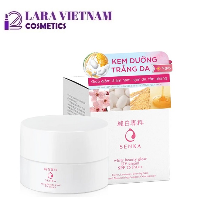 [HCM]Kem Dưỡng Trắng Da Chống Nắng Ban Ngày Senka White Beauty Glow UV Cream 50g