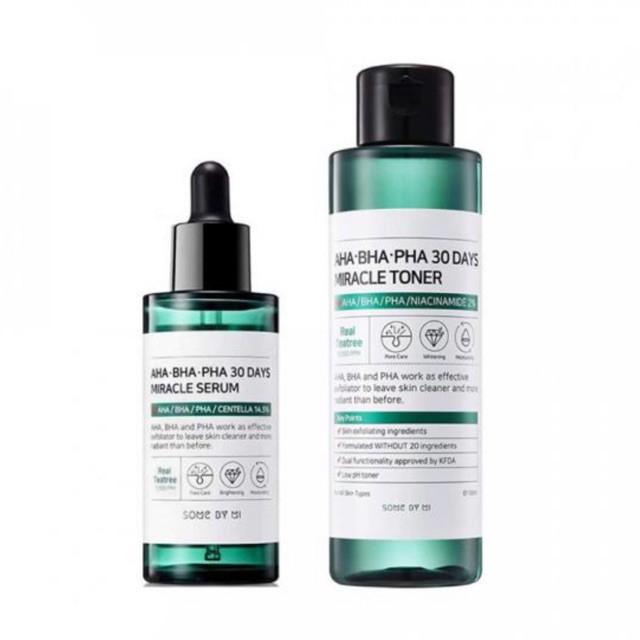 Bộ Đôi Mụn Và Mờ Thâm Nước Hoa Hồng Some By Mi Toner Và Tinh Chất Aha – Bha – Pha 30 Dáy Mụn Thần Kì