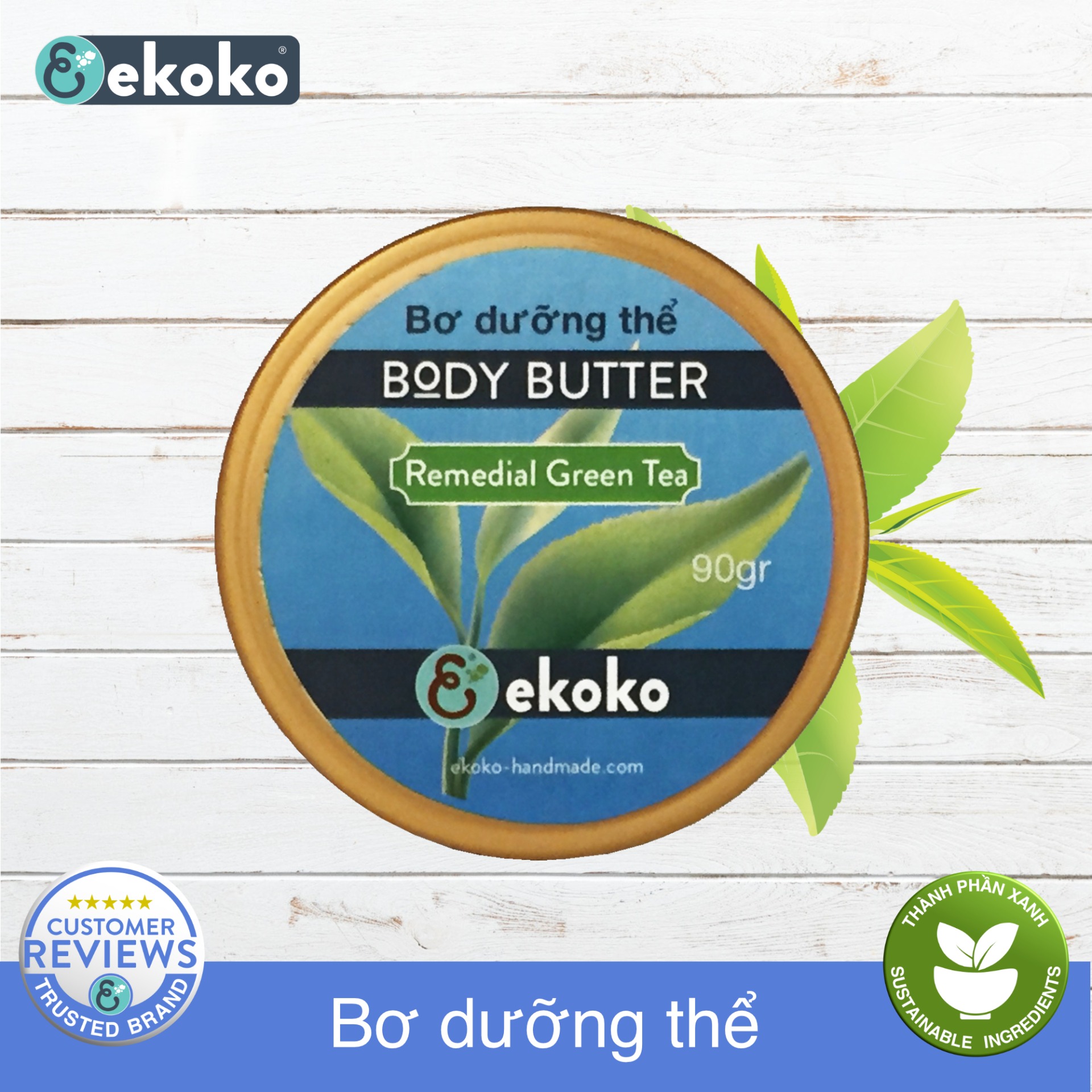 Bơ Dưỡng Thể Trà Xanh - Body Butter Ekoko Green Tea 90G