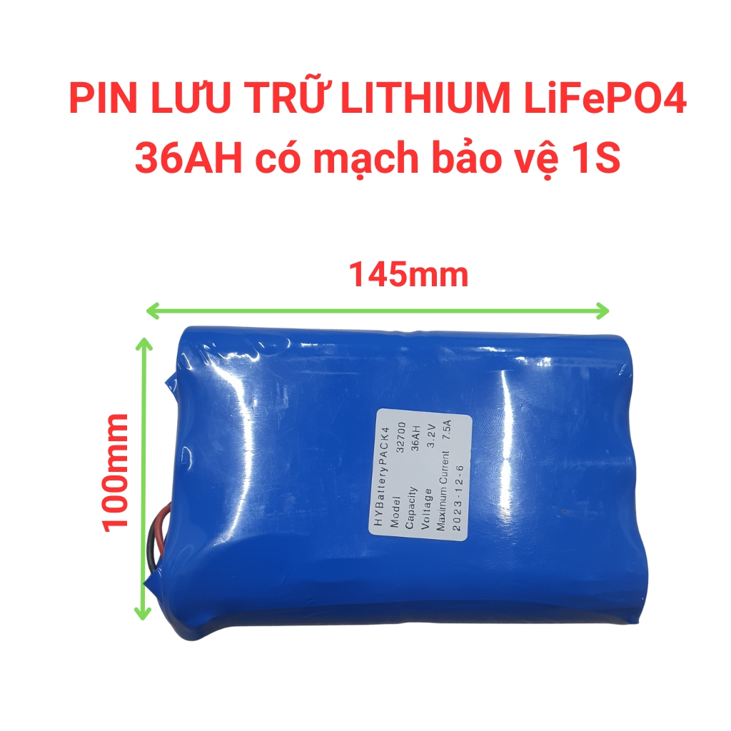 Pin lithium 32700 pin sắt LiFePO4 3.2V kèm mạch bảo vệ 1S cho đèn năng lượng mặt trời  60W 100w 200W