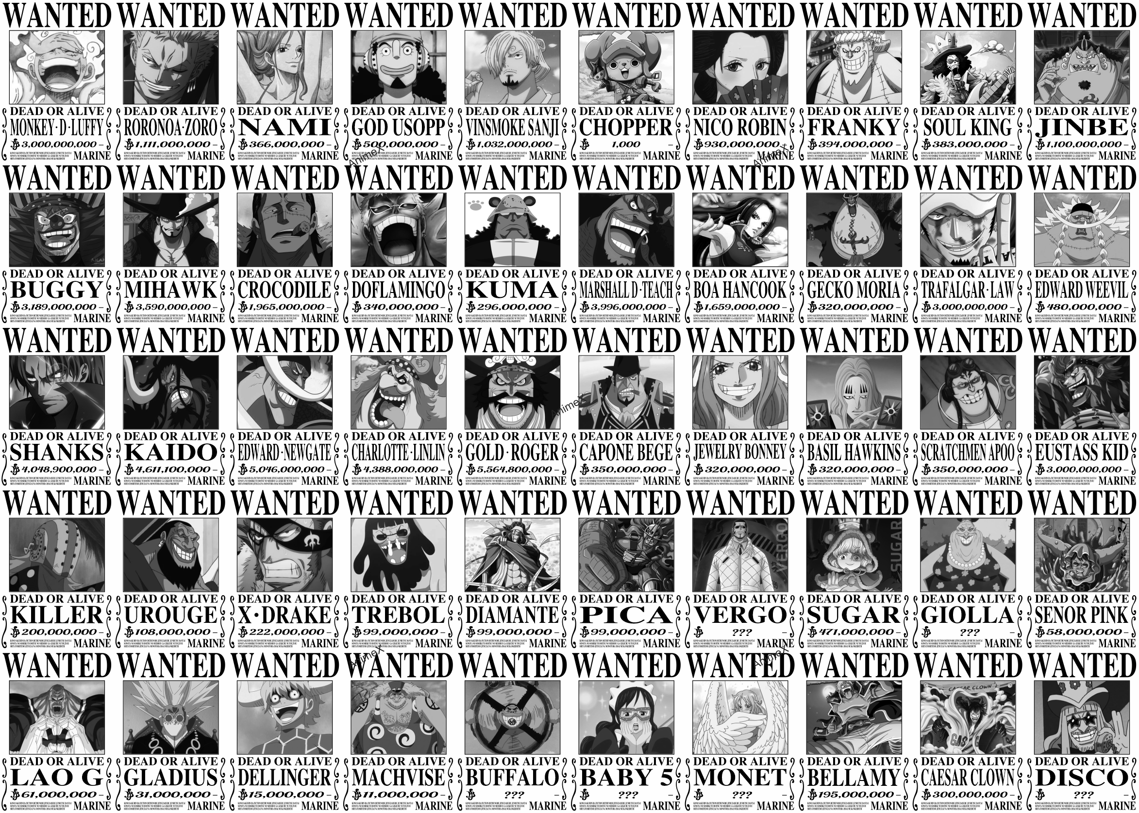 100 Miếng Hình Truy Nã One Piece Wanted Anime Onepiece Có Sẵn Keo Tranh Giấy Ảnh Dán Tường Manga Decor Giá Rẻ AnimeX