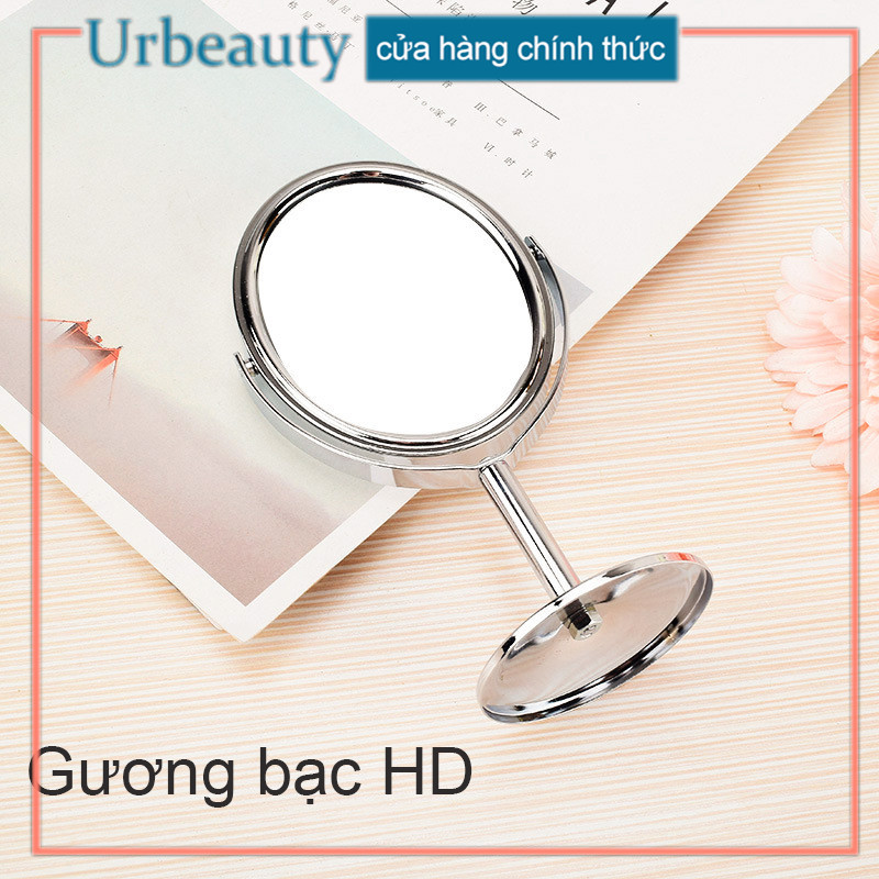 [Hcm]【Urbeauty Mall】Gương Trang Điểm Mini 2 Mặt Phẳng Để Bàn – Một Mặt Có Thể Phóng To Gấp 3 Lần - Tròn