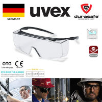 Kính Uvex 9169585 super f OTG spectacles (scratch resistant) tròng kính phủ sapphire chống trầy xước 2 mặt (chỉ kèm khăn lau kính)