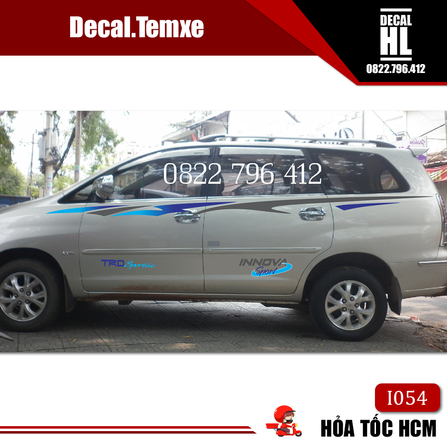 Bộ decal tem dán trang trí lườn xe Innova I054