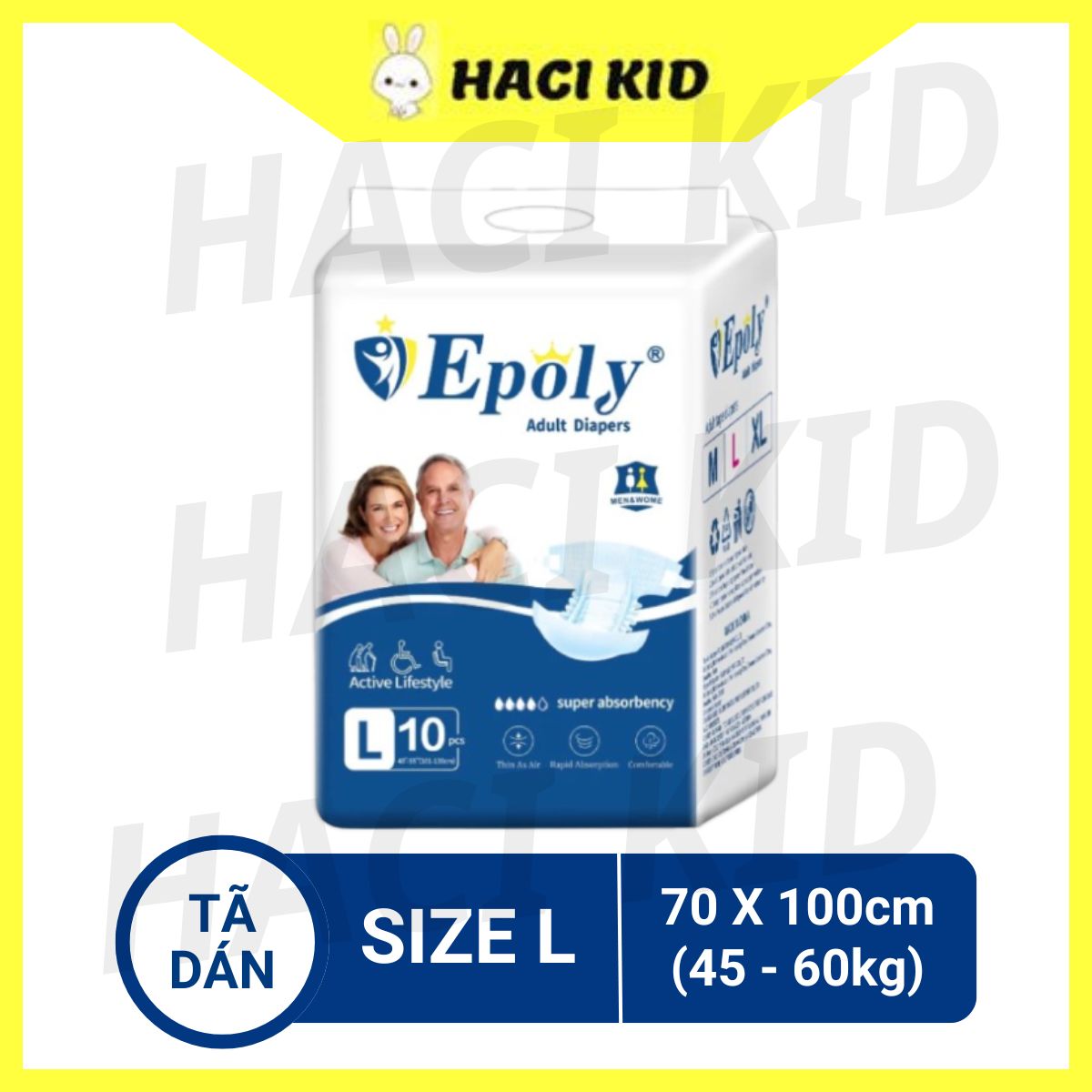 [HCM] Combo 10-20-30 Miếng Tả Dán / Quần Người Lớn- Già Epoly/Ipaly Siêu Tiết Kiệm Co Giãn Tốt Chất Lượng Giá Rẻ Size M/L/XL