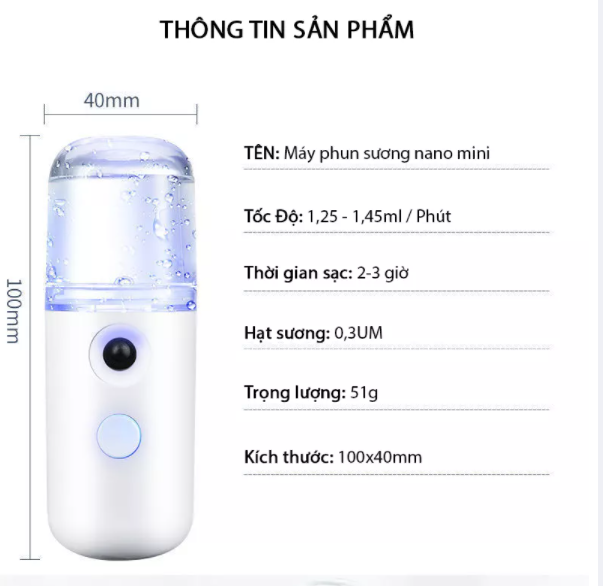[MIỄN SHIP TOÀN QUỐC] Máy Phun Sương Nano Mini Cầm Tay .-. Máy Xông Tinh Dầu Mũi Họng Hỗ Trợ F0 Điều Trị Tại Nhà - Xông Hơi Xịt Khoáng Cấp Ẩm Trẻ Hóa Làn Da - Sản Phẩm Không Thể Thiếu Trong Mùa Hè MẪU MỚI 2023