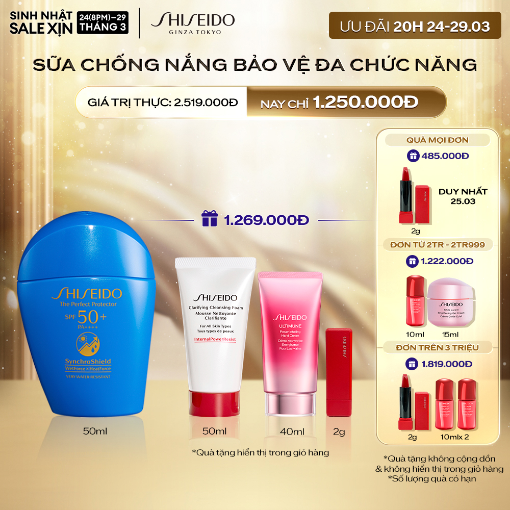 Kem chống nắng dạng sữa Shiseido The Perfect Protector 50ml