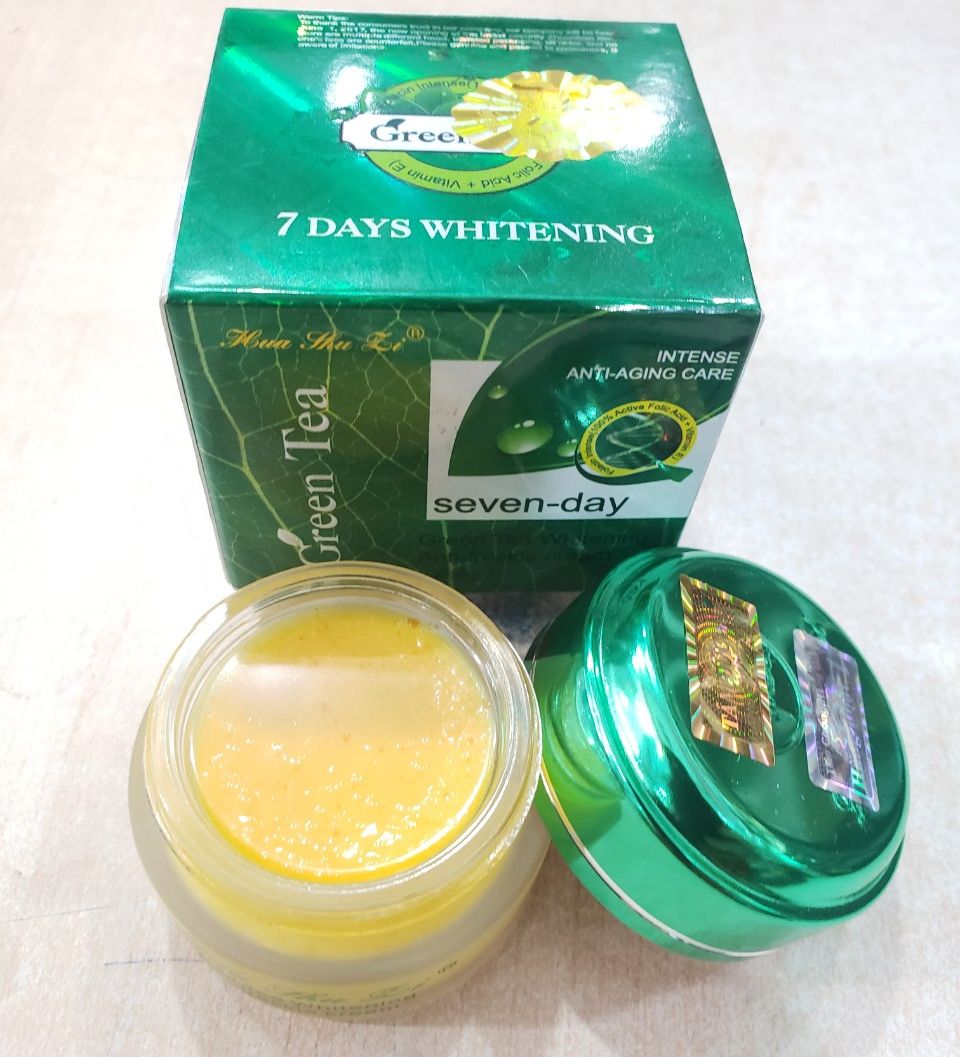 Kem Green Tea Huashuli Seven Day dưỡng Trắng Da trà xanh dành cho da nám và tàn nhang