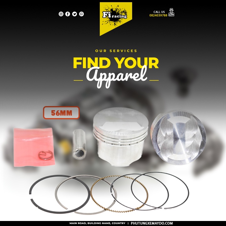 piston 54 54 COS 1 54 COS 2 55 55.5 56 4 val std BẠC RIK CHO XE LÊN ĐẦU BÒ 4 VAL SUMRACING REDLEO