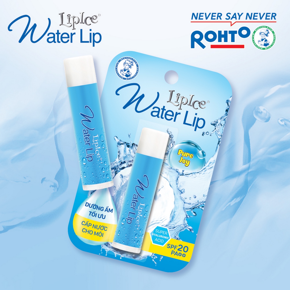 Son Dưỡng Lipice Water Lip Không Màu 4.3G – Cấp Nước Chuyên Biệt Cho Môi Trang Điểm Spf 20++ (Pure Joy - Tự Nhiên)