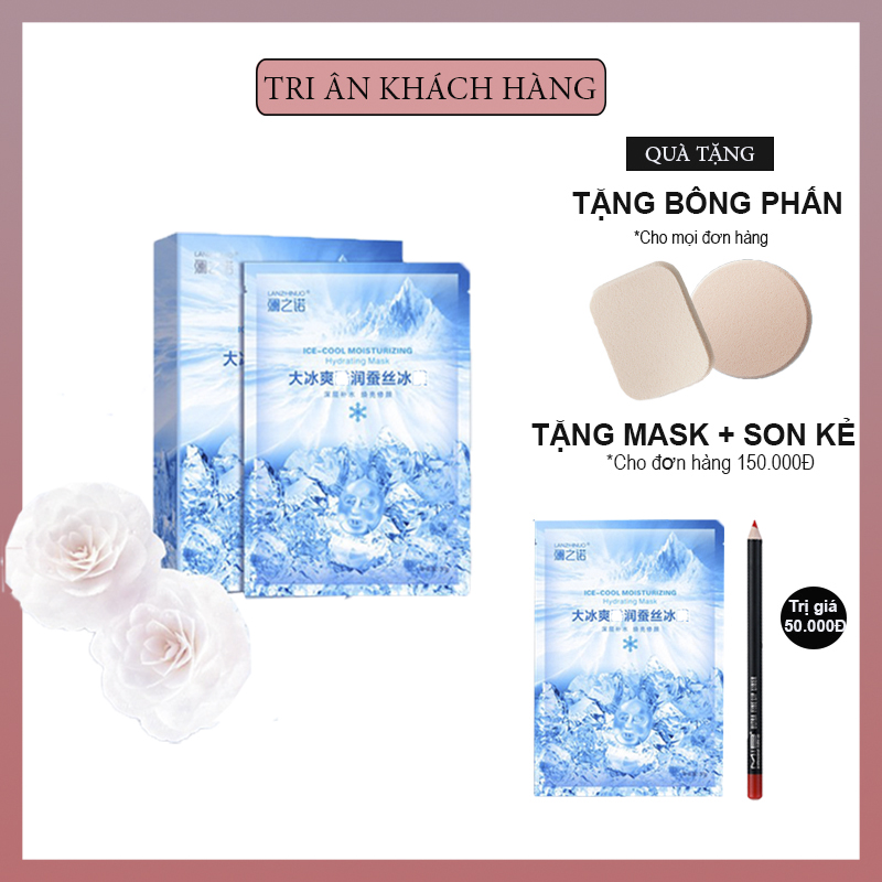 Mặt nạ ICE-COOL MOISTURIZING Hy drating Mask (1 hộp 10 miếng) dưỡng da cấp ẩm chống lão hóa skincare làm trắng sáng mịn màng (khuyến mãi 3 ngày)(giảm giá cực sốc)