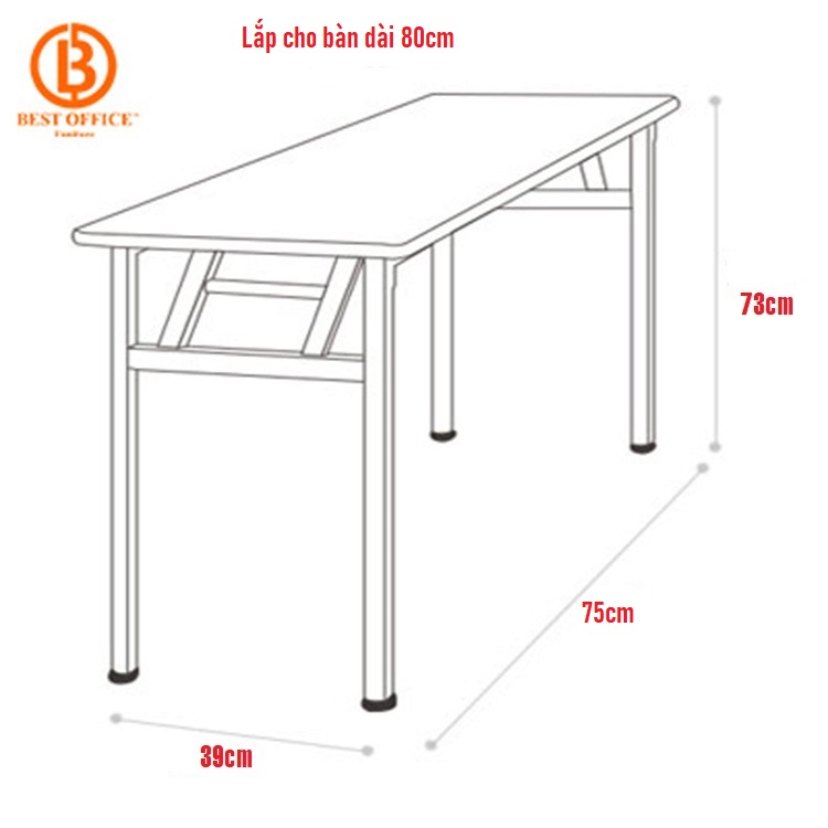 Khung chân bàn gấp cao 75cm bằng sắt sơn tĩnh điện chịu tải 300kg lắp cho bàn 1m2 1m 08m. Xếp gọn dẽ