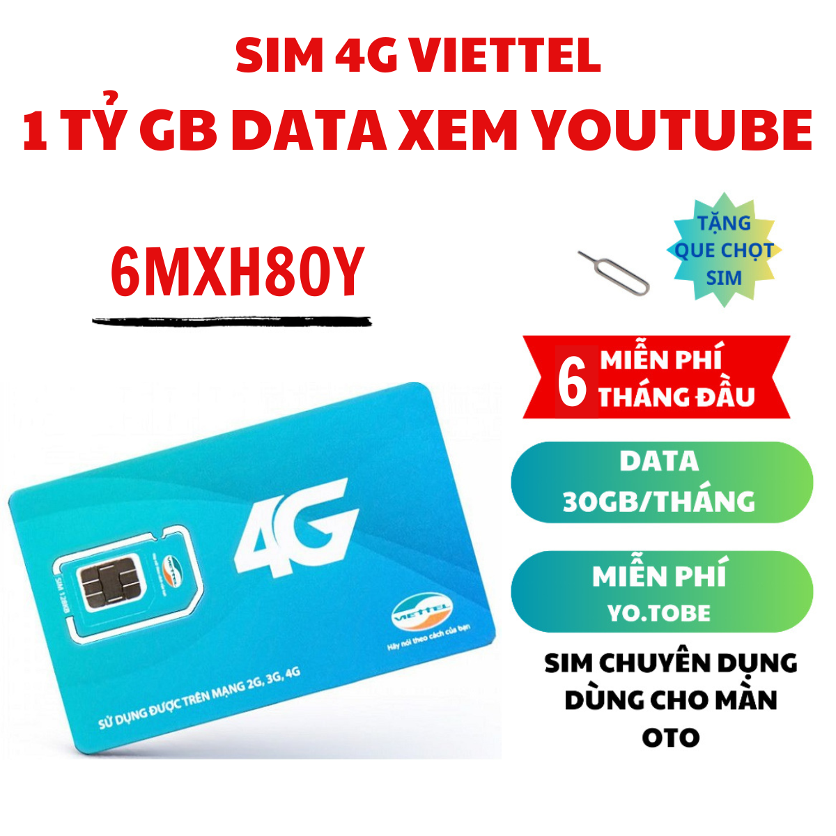 Sim 5G Viettel Gói 6MXH80Y  12MXH80Y 12MXH100  12V90B  12ST60N  6SD125  12SD125 - SIm 4G Viettel Tốc