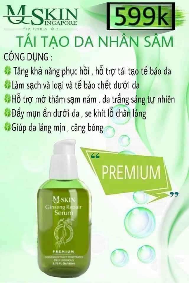 Serum Mq Skin Thay Da Nhân Sâm Phiên Bản Cao Cấp [ Không Sưng . Không Đỏ . Xóa Mụn Nám Tàn Nhang Sẹo Rổ ] (80Ml)