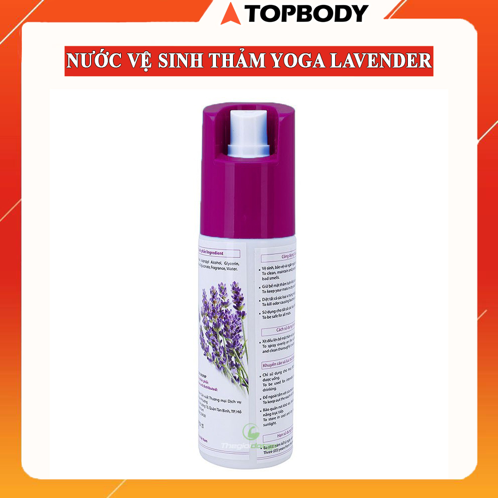 NƯỚC VỆ SINH THẢM YOGA NƯỚC LAU THẢM CAO CẤP HƯƠNG LAVENDER 100ml TOPBODY-CLEAR01