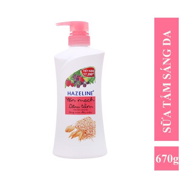 [HCM]Sữa Tắm Dưỡng Sáng Da Hazeline Yến Mạch & Dâu Tằm (670g)