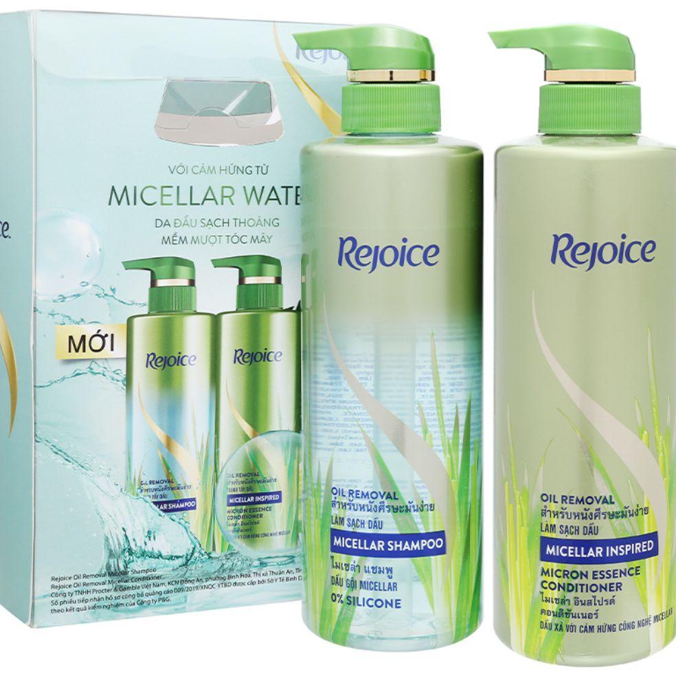 Bộ Dầu Gội Và Dầu Xả Rejoice Micellar Làm Sạch Dầu 480Ml