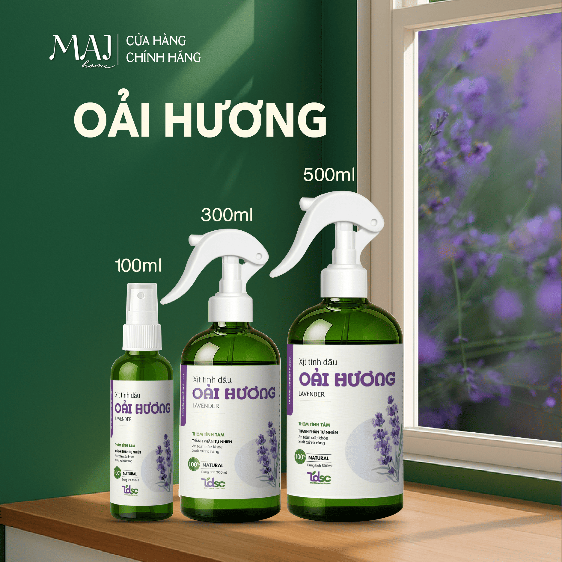 Chai Xịt Thơm Chăn Ga Gối Nệm Khử Mùi Khử Khuẩn Ẩm Mốc TINHDAUSACHANH 100ml/500ml Tinh Dầu Bạc HàVỏ