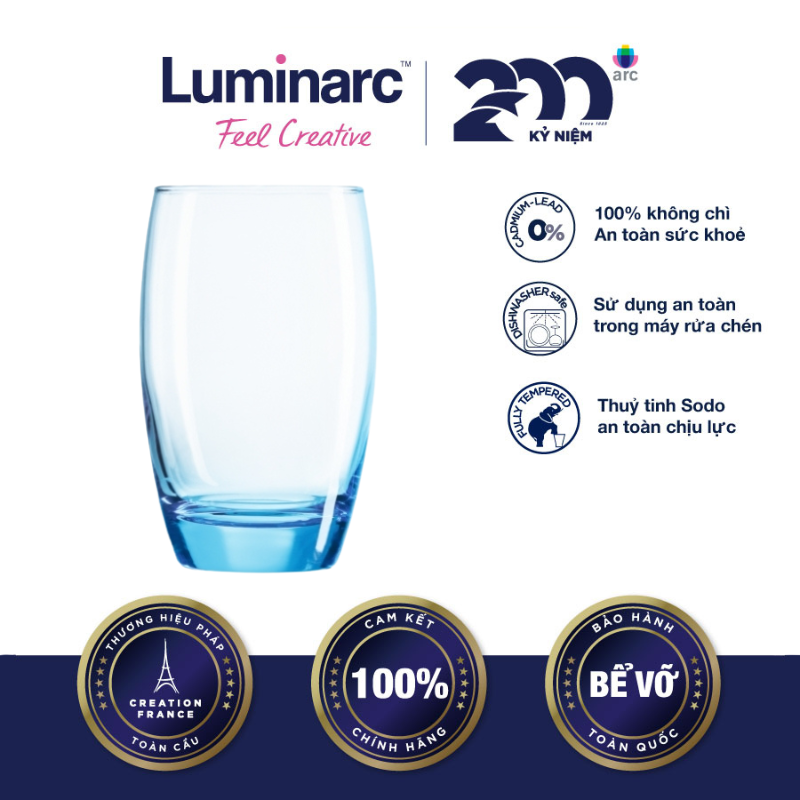 Bộ 6 Ly Thuỷ Tinh Cao Luminarc Salto Blue 350ml - LUSAJ1585