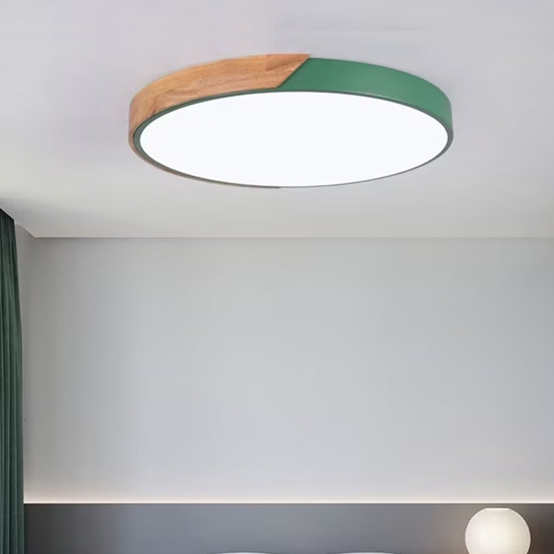 Đèn ốp trần LED hình tròn bằng sắt đổi ba màu phù hợp cho phòng khách phòng ngủ và phòng làm việc sử dụng điện 220V