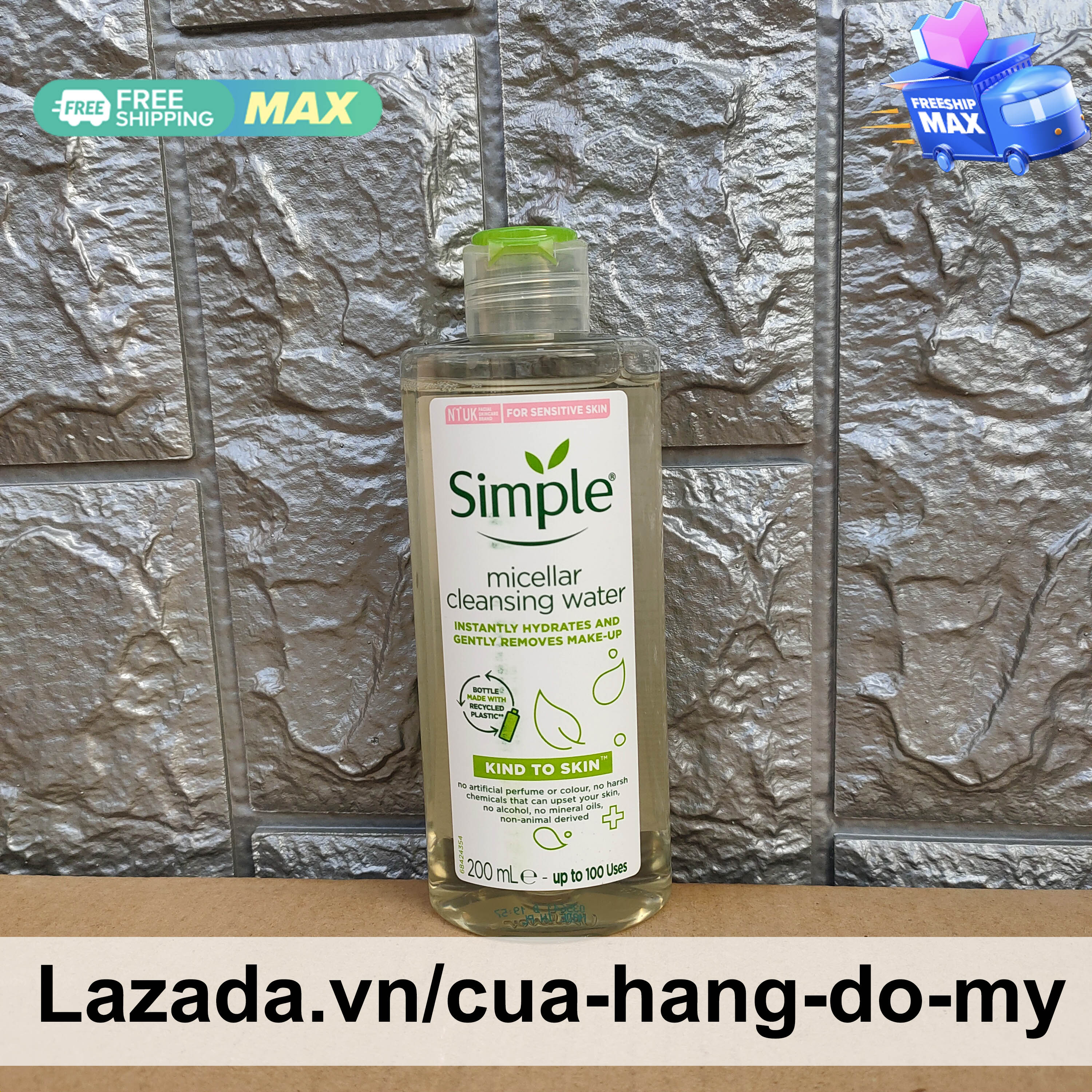 Nước tẩy trang Simple Micellar Cleansing Water Kind to Skin 200ml - Sử dụng được da nhạy cảm