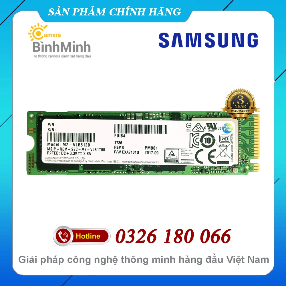 Ổ Cứng SSD 256GB / 512GB Samsung PM981a NVMe M.2 PCIe Gen3 x4 2280 (MZ-VLB256B / MZ-VLB512B)