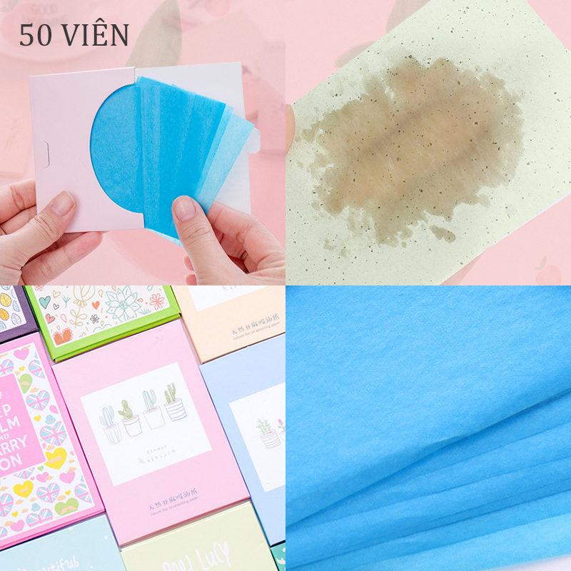 [Peachy Sis Shop] Giấy Thấm Dầu Gói 50 Tờ Hàng Nội Địa Nhập Khẩu (Mẫu Ngẫu Nhiên)