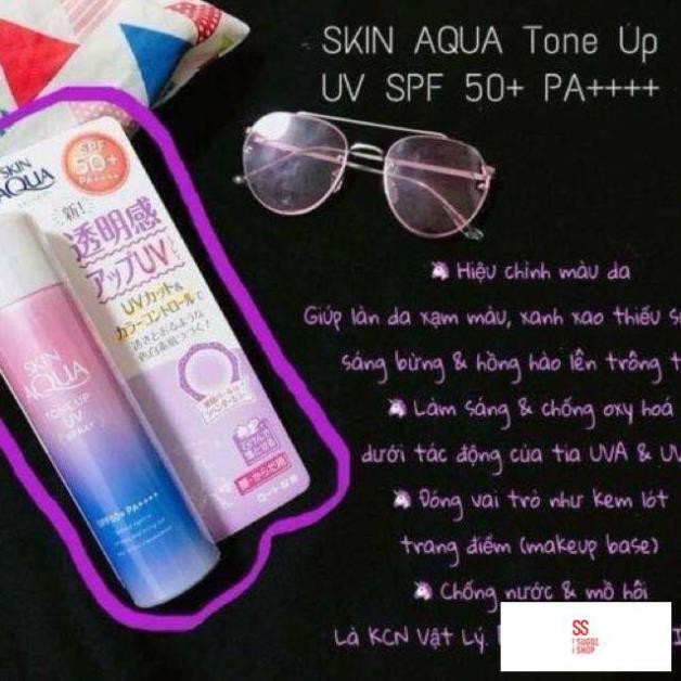 Xịt Chống Nắng Skin Aqua Tone Up - Kem Chống Nắng Skin Aqua Tone Up Dạng Xịt Nội Địa Nhật