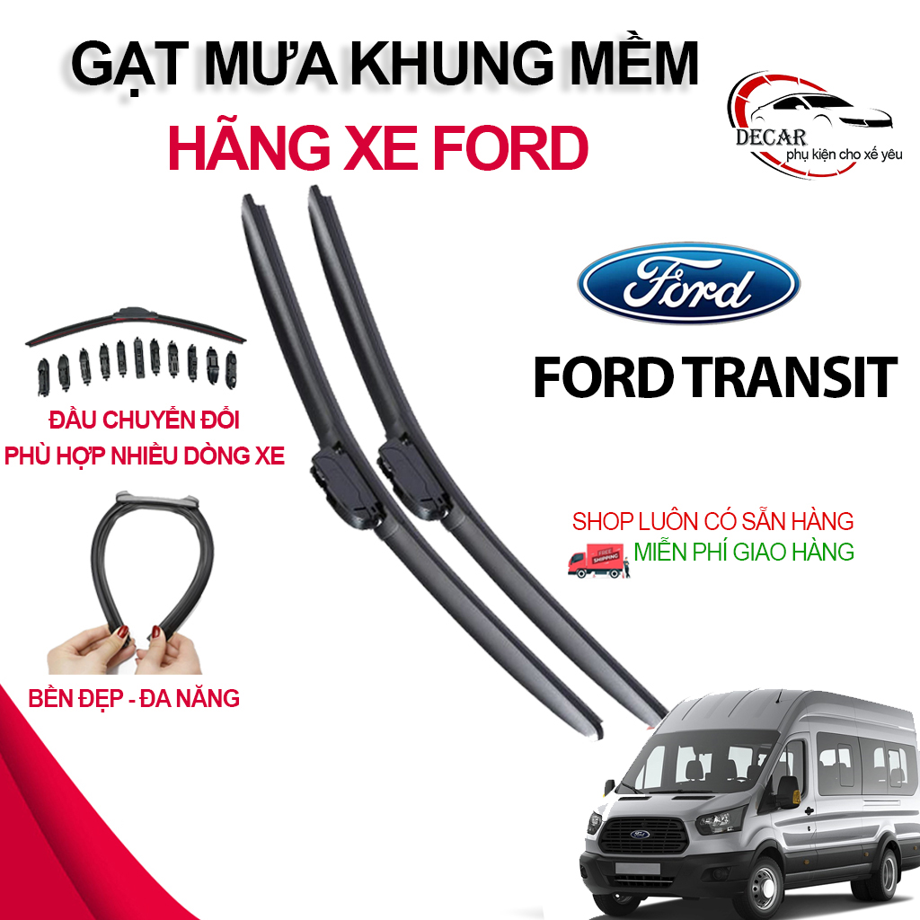 [FORD TRANSIT] 1 Cặp gạt mưa khung mềm xe chổi gạt mưa xe ô tô 16 chỗ Ford Transit  gạt kính xe oto 