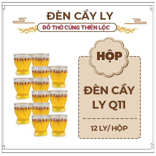 Đèn Cầy Ly Cúng Q11 Hoa Sen Cao 6cm Cháy Liên Tục 12 Tiếng Đồ Thờ Cúng Thiên Lộc - Hộp 12 Ly
