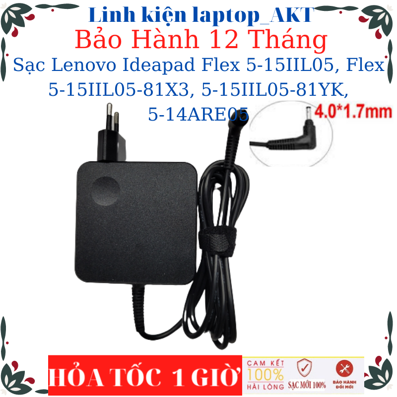 Sạc Laptop Lenovo Ideapad Flex 5-15IIL05 Flex 5-15IIL05-81X3 5-15IIL05-81YK 5-14ARE05- Sạc 20V-2.25A