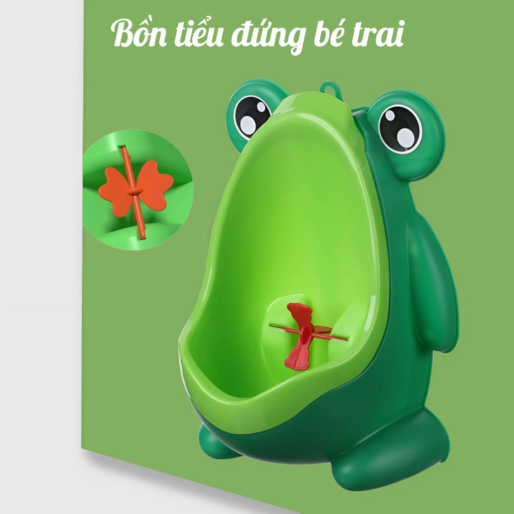 Bồn tiểu đứng cho bé trai bồn đi vệ sinh gắn tường bệ đi tiểu mini cho bé chú ếch xanh 1-6 tuổi - Life Style 4U