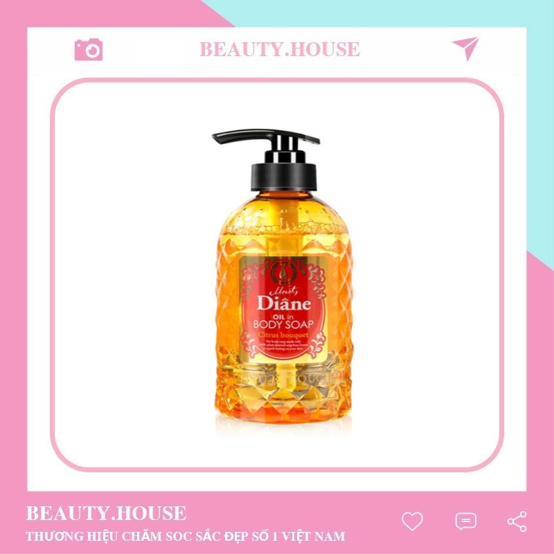 Sữa Tắm Tinh Dầu ( Nuôi Dưỡng Và Dưỡng Ẩm Da ) Hương Cam Quýt - Moist Diane Oil In Body Soap Citrus Bouquet - 500Ml