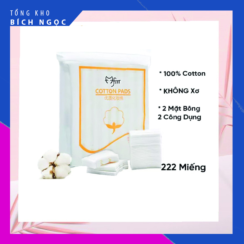 Bông tẩy trang Cotton Pads số lượng 222 miếng sử dụng cực thích không xù bông hàng nhập chất lượng loại 1 rất được yêu thích
