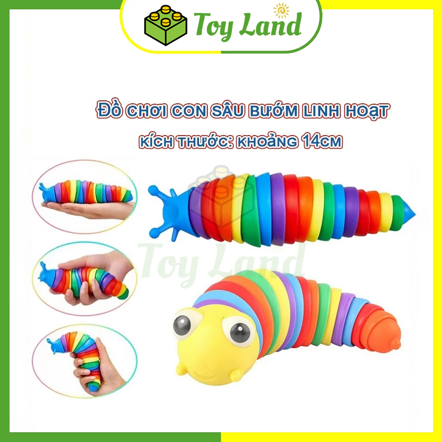 Đồ Chơi Con Sâu Uốn Lượn 3D Có Đèn Nhiều Màu Sắc Size Lớn 18cm Đồ Chơi Trẻ Em Giáo Dục Phát Triển