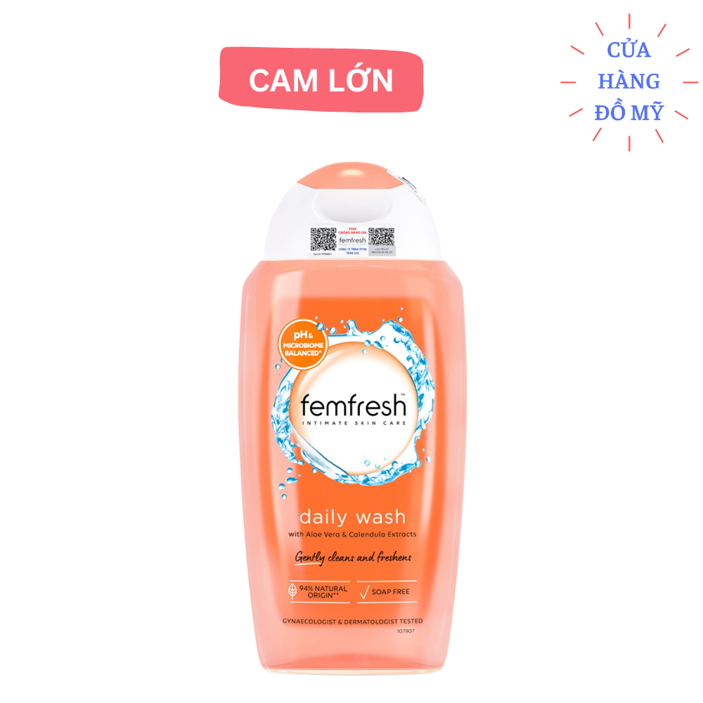 Dung dịch vệ sinh phụ nữ Femfresh Intimate Skin Care Daily Intimate Wash 150ml 250ml Màu cam hồng xa