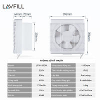 Quạt thông gió gắn tường 2 chiều LAVFILL LFW-15DK LFW20DK LFW-25DK LFW-30DK