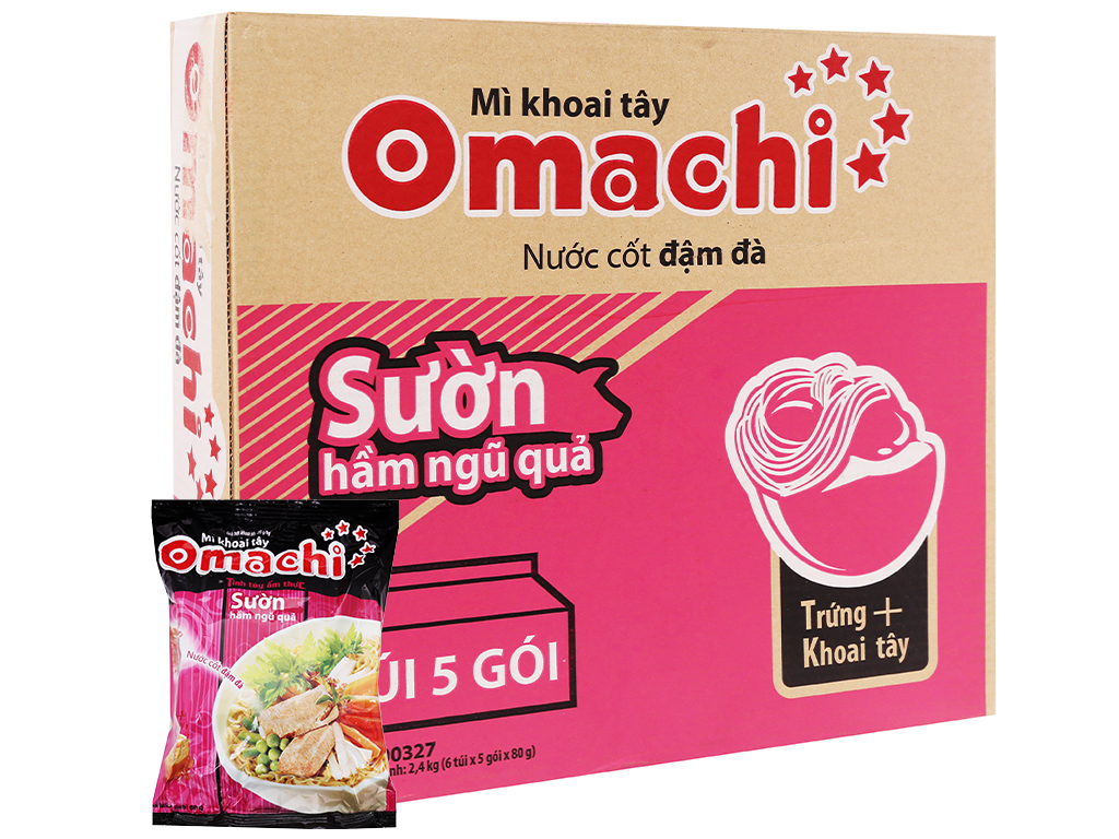 Thùng 30 gói mì khoai tây Omachi 80g
